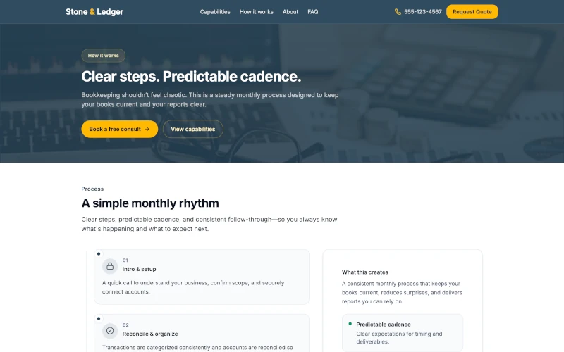 How it works page demo screenshot