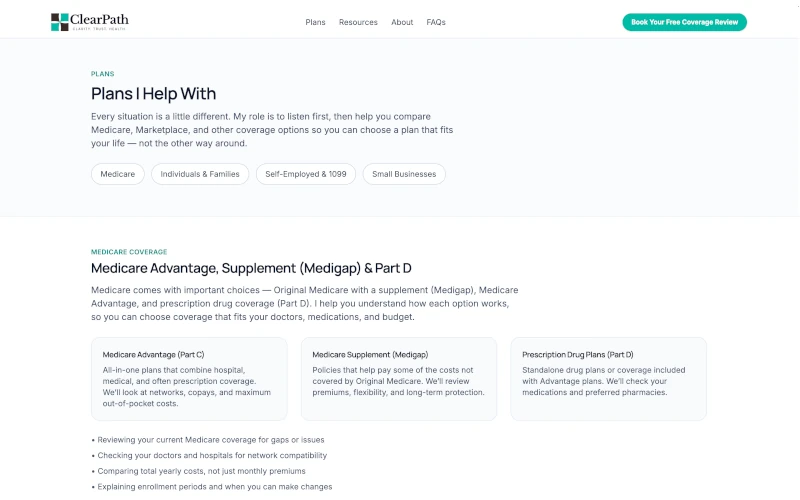 Services page demo screenshot