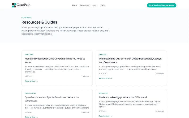 Resources page demo screenshot